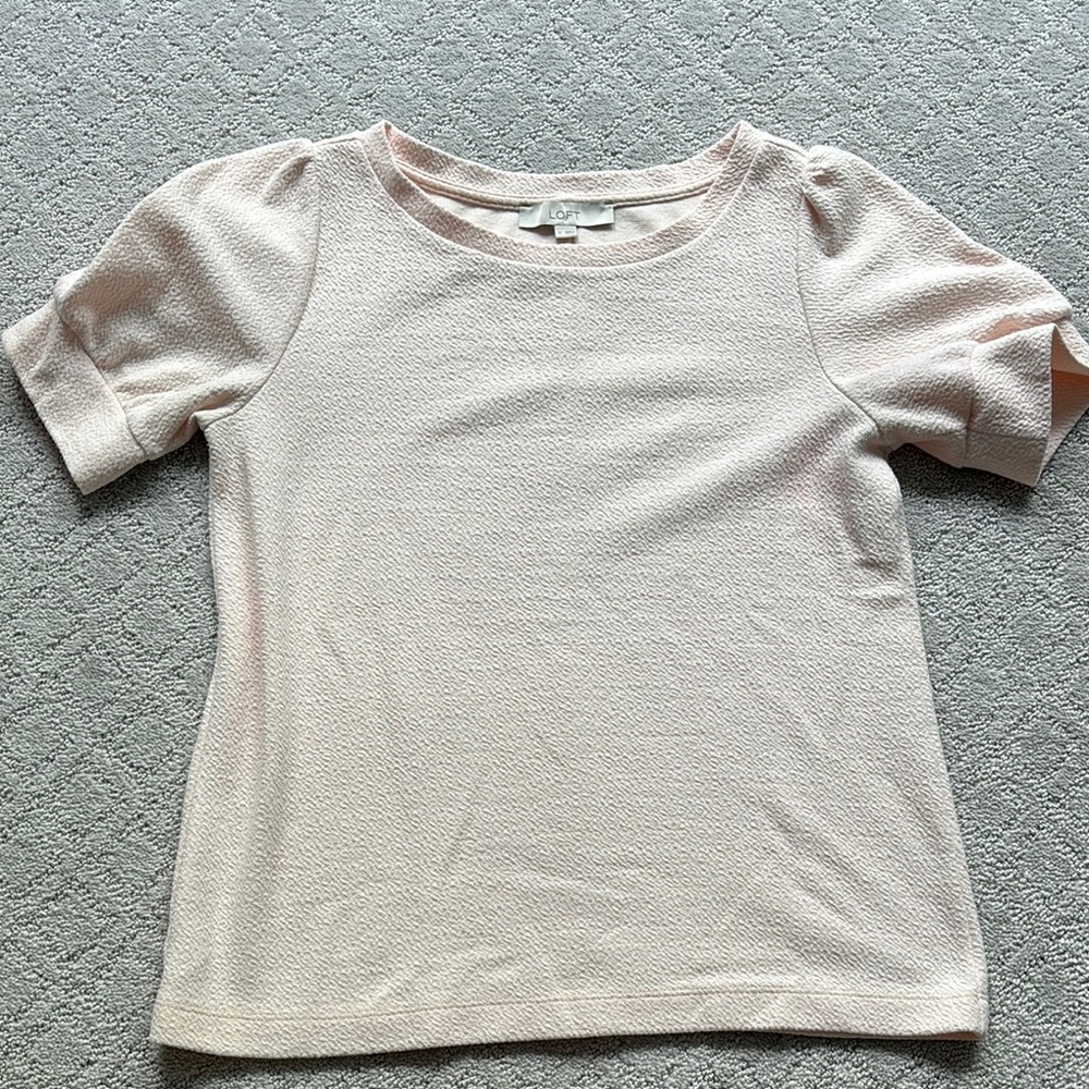 Chic Light Pink Short Sleeve puff tee
